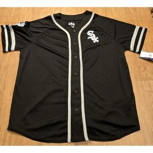 CSA Chicago White Sox Baseball Jersey Mens Large Black Button Front MLB NEW NWT